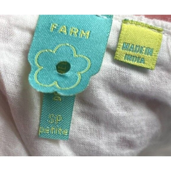 Farm Rio Dress Size Small Petite Women's 100% Cotton Midi Button Up - Picture 5 of 6